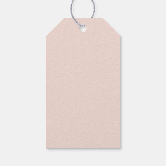 Modernes Blush Black Script-Hochzeitsgrade - Braut Geschenkanhänger (Rückseite)