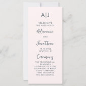 Modernes Blush Blue Hochzeitsprogramm (Vorderseite)