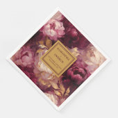 Modernes Blush Burgundy Gold Wedding Cloud Napkins Serviette (Ecke)