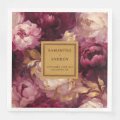 Modernes Blush Burgundy Gold Wedding Cloud Napkins Serviette (Vorderseite)