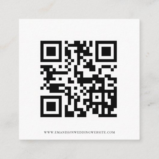Modernes Blush Florals Script QR Code Wedding RSVP Begleitkarte (Rückseite)