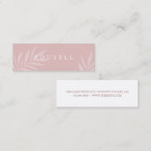 Modernes Blush Natural Foliage Minimal Mini Visitenkarte (Vorne/Hinten)