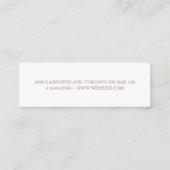 Modernes Blush Natural Foliage Minimal Mini Visitenkarte (Rückseite)