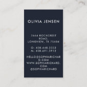 Modernes Blush & Navy Beruflich Business Foto Visitenkarte (Rückseite)