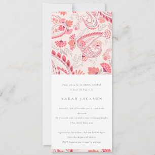 Modernes Blush Paisley Typografy Brautparty Einladung