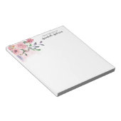 Modernes Blush Pastellfarben Pink Floral Aquarells Notizblock (angewinkelt)