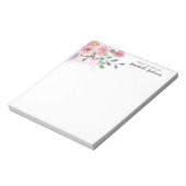 Modernes Blush Pastellfarben Pink Floral Aquarells Notizblock (Rotiert)