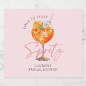 Modernes Blush Pink Aperol Spritz Brautparty Alkoholflaschenetikett (Einzelnes Label)