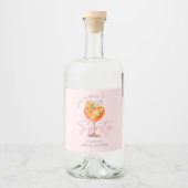 Modernes Blush Pink Aperol Spritz Brautparty Alkoholflaschenetikett (Vorderseite)