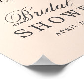 Modernes Blush Pink Blumen Minimales Brautparty Poster (Ecke)