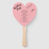 Modernes Blush Pink Hochzeitsprogramm Hand Fan Fächer (Rückseite)