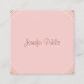 Modernes Blush Pink Vorlage Handgeschriebenes Scri Quadratische Visitenkarte (Vorderseite)