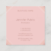 Modernes Blush Pink Vorlage Handgeschriebenes Scri Quadratische Visitenkarte (Rückseite)