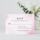 *~* Modernes Blush Pink Watercolor Wedding RSVP Karte (Stehend Vorderseite)