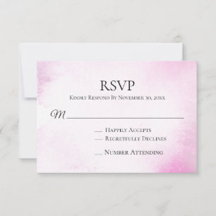 *~* Modernes Blush Pink Watercolor Wedding RSVP Karte