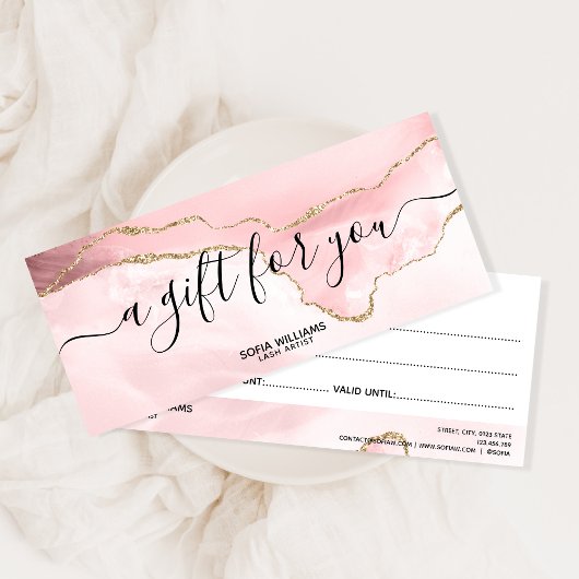 Modernes Blush-Rosa-Zertifikat - Logo für die Auss