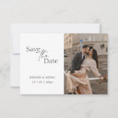 Modernes Blush-Script-Foto Hochzeit speichern Sie  (Vorderseite)