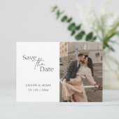 Modernes Blush-Script-Foto Hochzeit speichern Sie  (Stehend Vorderseite)