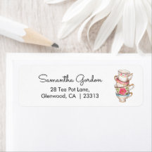 Modernes Blush Tee Party Brautparty-Adresse