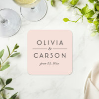 Modernes Blush-und Black-Wedding-Monogramm