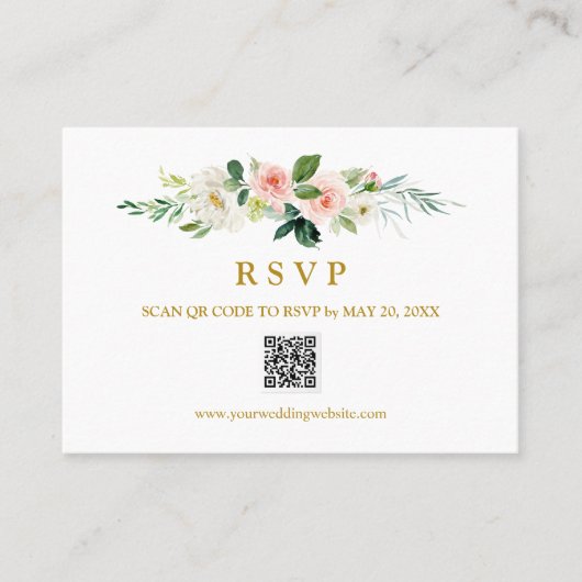 Modernes Blush Wedding Gold UAWG QR CODE WEDING Visitenkarte (Vorderseite)
