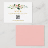 Modernes Blush Wedding Gold UAWG QR CODE WEDING Visitenkarte (Vorne/Hinten)