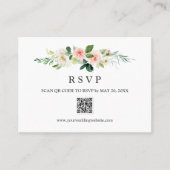 Modernes Blush Wedding RSVP QR CODE WEDING Visitenkarte (Vorderseite)