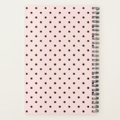 Modernes Blush Zwei-Foto-Polka-Dot-Muster und Jahr Planer (Rückseite)