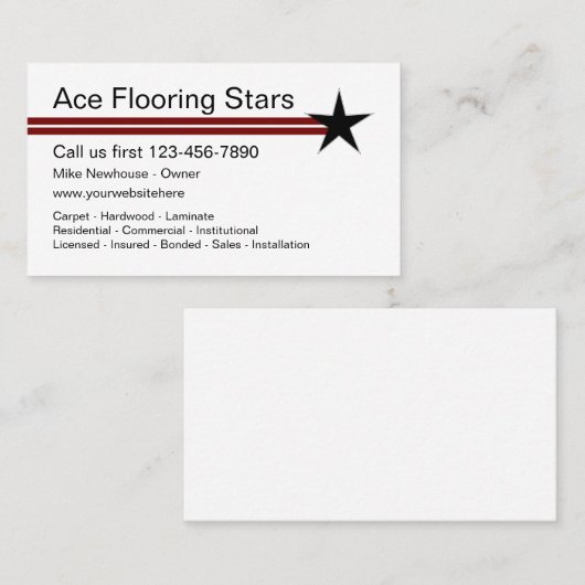Modernes Bodenbelag-Geschäft Visitenkarte (Vorne/Hinten)