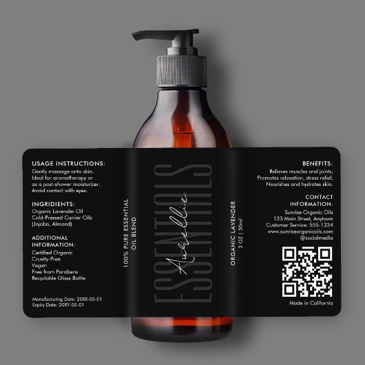 Modernes Body Bath Beauty Black Oil Flasche Produk