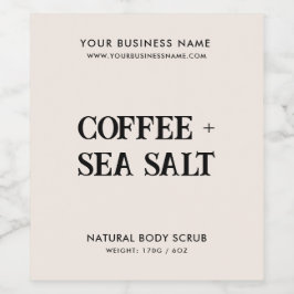 Modernes Body-Peeling mit elegantem, neutralem Pro Weinetikett