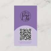 Modernes Bogen-Make-up lila Foto-QR-Code-Logo Visitenkarte (Rückseite)
