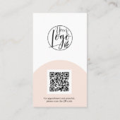 Modernes Bogen-Make-up Rosa Foto qr-Logo Visitenkarte (Rückseite)