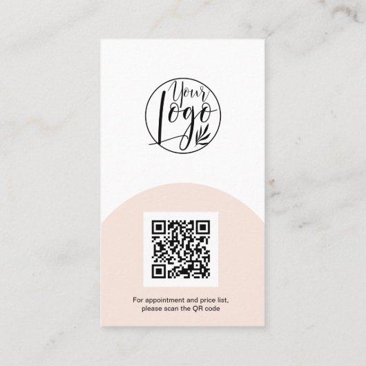 Modernes Bogen-Make-up Rosa Foto qr-Logo Visitenkarte (Rückseite)