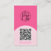 Modernes Bogen-Make-up Rosa Foto qr-Logo Visitenkarte (Rückseite)