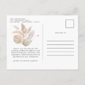 Modernes bohemianisches Terracotta Pampas Gras sti Ankündigungspostkarte (Rückseite)