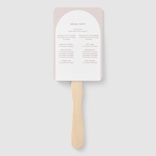 Modernes Bohemisches Arch-Zeremonie-Programm Handf Fächer (Rückseite)