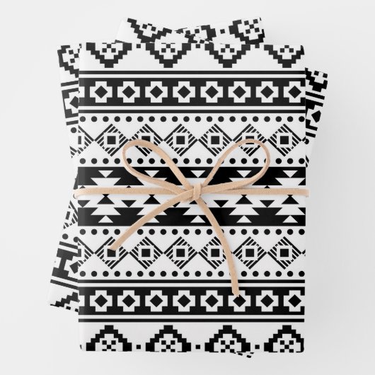 Modernes Bohemisches Aztec-Motiv Geschenkpapier Set (Beispiel)