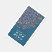 Modernes Bohemisches Blue Mandala Brautparty Custo Serviette (Ecke)
