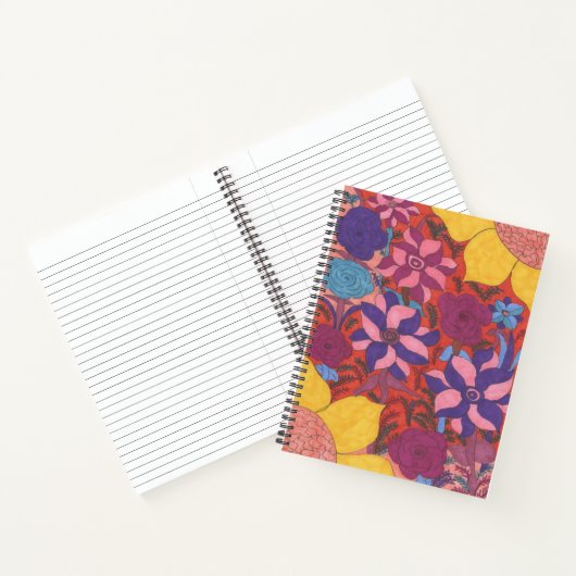 Modernes Bohemisches BlumenNotebook Notizblock (Innenseite)