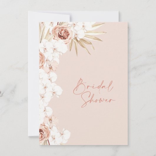 Modernes Bohemisches Brautparty mit Blumen Einladung (Rückseite)