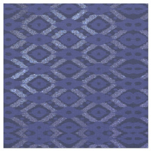 Modernes Bohemisches Cobalt Navy Glitzer Ikat Patt Stoff