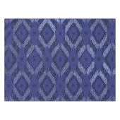 Modernes Bohemisches Cobalt Navy Glitzer Ikat Patt Tischdecke (Vorderseite (Horizontal))