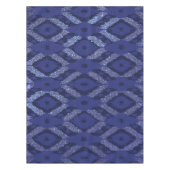 Modernes Bohemisches Cobalt Navy Glitzer Ikat Patt Tischdecke (Vorderseite)