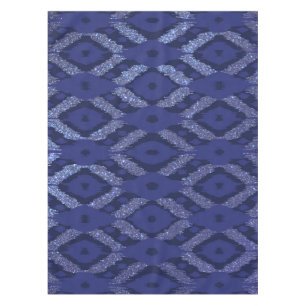Modernes Bohemisches Cobalt Navy Glitzer Ikat Patt Tischdecke