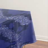 Modernes Bohemisches Cobalt Navy Glitzer Ikat Patt Tischdecke (Beispiel)