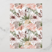 Modernes Bohemisches Foto Florals Graduate Folieneinladung (Rückseite)