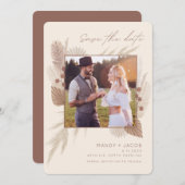 Modernes Bohemisches Foto Pampas Grass Save The Date (Vorne/Hinten)