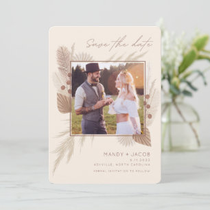 Modernes Bohemisches Foto Pampas Grass Save The Date