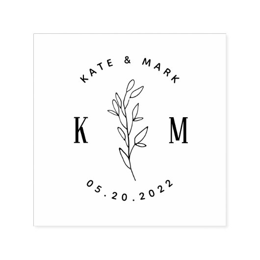 Modernes Bohemisches Hochzeitmonogramm Save the Da Permastempel (Design)